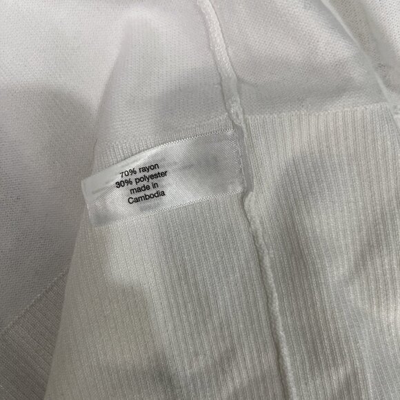 Lane Bryant Open Front Cardigan Sweater Womens Sz 26/28 White Long Ribbed Duster - Picture 4 of 6